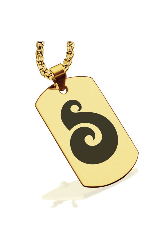 Stainless Steel Matau (Fish Hook) Maori Symbol Dog Tag Pendant Necklace