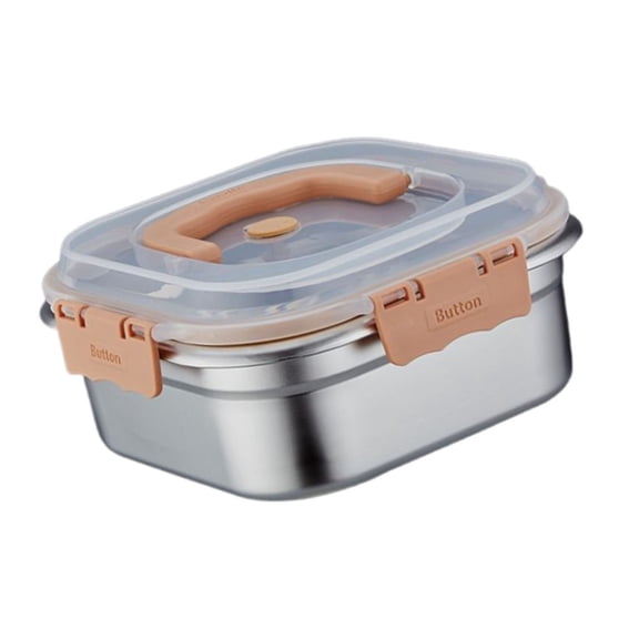 Stainless Steel Meal Preparation Container Crisper with See Through Lid Metal Lunch Box for Picnics and Travel