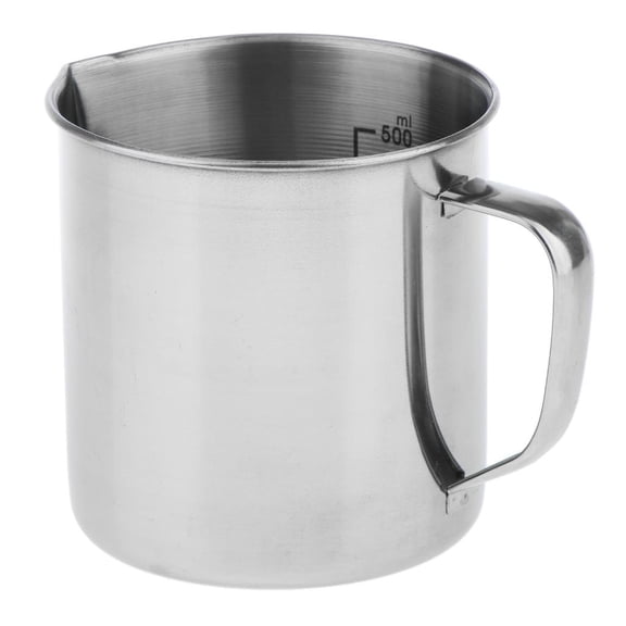 Stainless Steel Measuring Cup Beaker Jug Container Kitchen Liquid Food Oil Measurement, 500ml