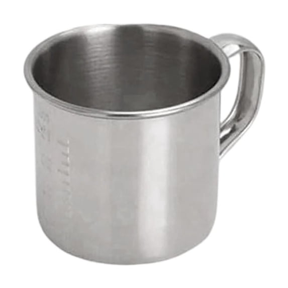 Stainless Steel Measuring Cup with Graduations, Multi-Purpose Metal Mug for Baking Coffee Soup Camping, Accurate Liquid Measurement Tool for Kitchen and Outdoor Use, A