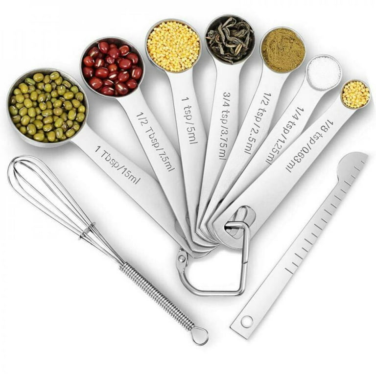 Stainless Steel Measuring Cup Measuring Spoons Metal Spoon Set Teaspoons  Tools Pastry Utensils Kitchen Helper Baking