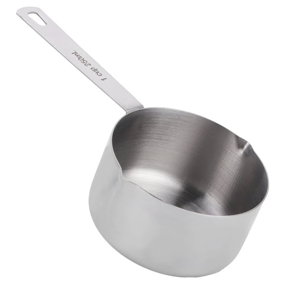 Stainless Steel Measuring Cup,Metal Measuring Cups with Handle,Reusable Kitchen Gadgets Measure Scoop Food Scoop for Wet and Dry Ingredients,Cooking,Baking,Dishwasher Safe,250ml (Silver)
