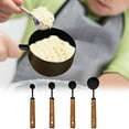 thumbnail image 1 of Stainless Steel Measuring Cups Set | 4-Piece Nested Kitchen Measuring Spoons with Wooden Handles | 1 Cup, 1/2, 1/3, 1/4 Cup Sizes for Baking, Cooking & Food Prep | Dry & Liquid Ingredients, 1 of 5
