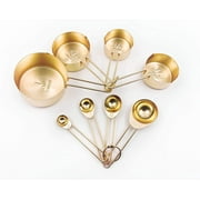Stainless Steel Measuring Cups and Spoons Set Kitchen Accessories Stackable Metal Measuring Cups and Metal Measuring Spoons Set (8-Piece) Baking Tea Coffee Spoon Measuring Tools