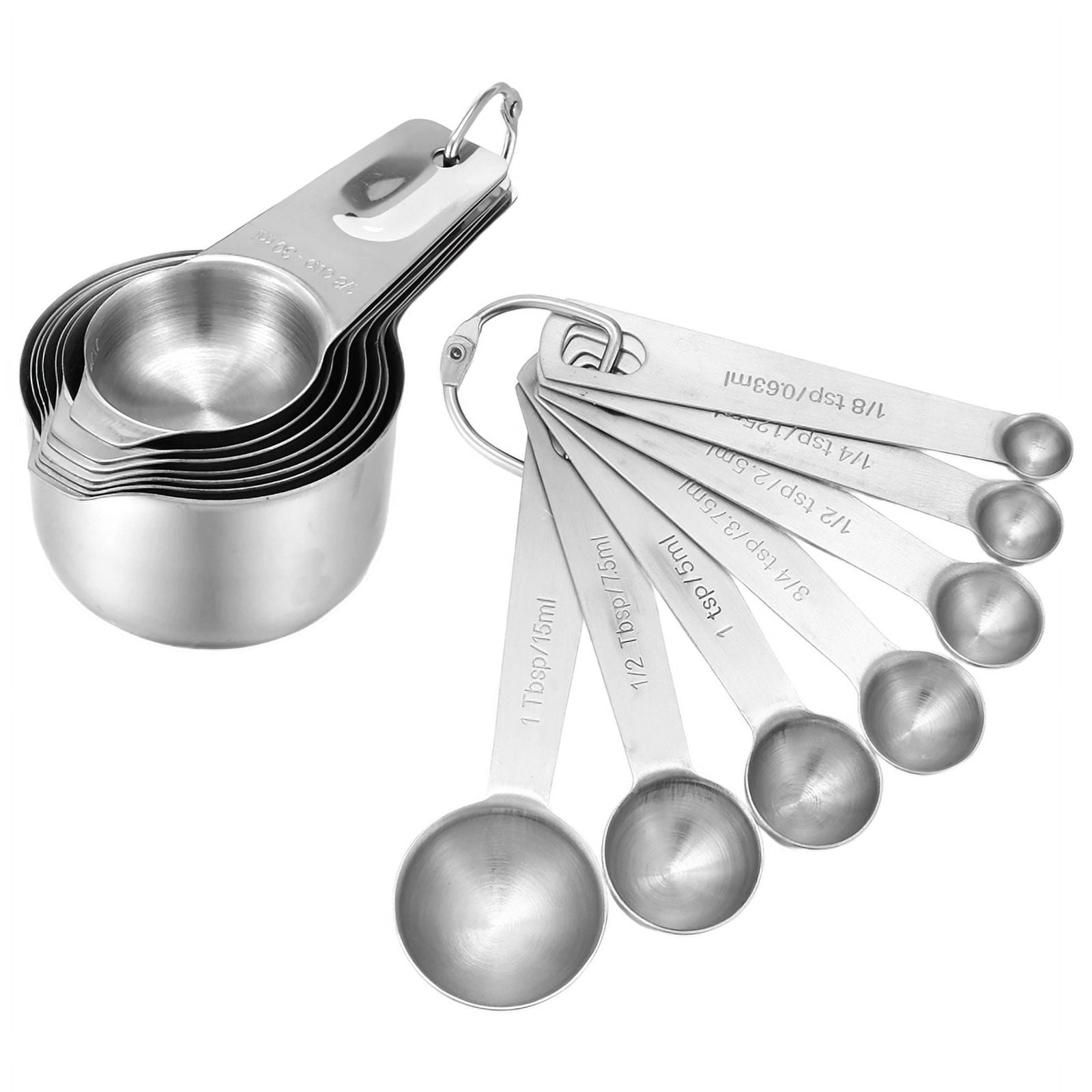 Stainless Steel Measuring Cups and Spoons Set of 14 Pieces,7 Nesting ...