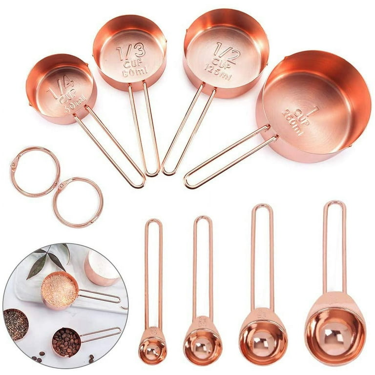 Stainless Steel Measuring Cups and Spoons Set of 16-7 Cup & 7 Spoon +  Conversion Chart & Leveler - Kitchen Measuring Spoons and Cups - Dry  Measure