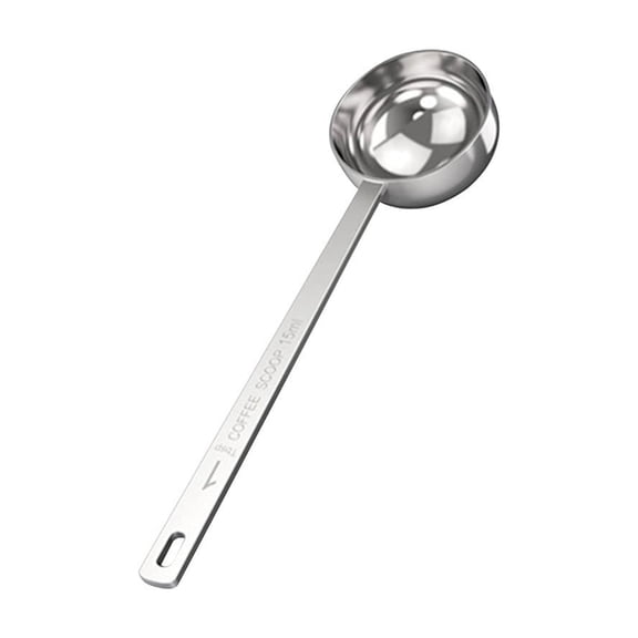 Stainless Steel Measuring Spoon Long Handle Graduated Spoon 0.5/1 fl oz Capacity for Coffee Seasoning Milk Powder Kitchen Tool Liquid and Dry Ingredients Measurement for Baking Brewing and Cooking