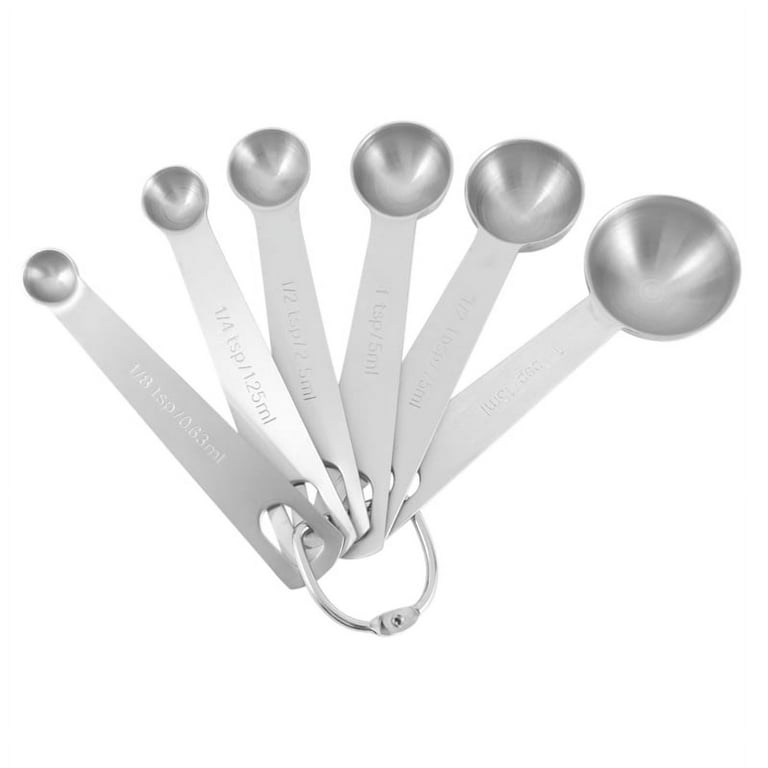 Stainless Steel Measuring Spoons with Metric Set of 6 