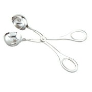 Stainless Steel Meat Baller, 1 Pc Heavy Duty Meatball Scoop, Metal None-Stick Baller Tongs, Silver Meat Ball Maker Mold, Compact Kitchen Meatball Maker Tool for Bite-Sized Homemade Balls, 6.3 inch