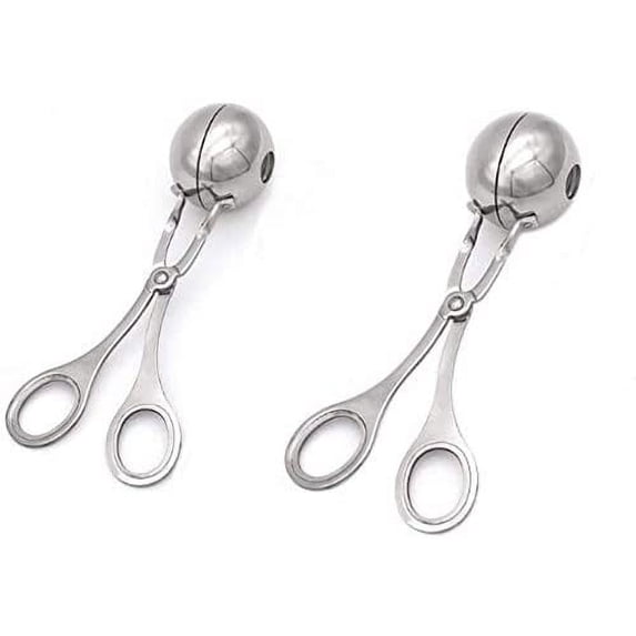 Stainless Steel Meat Baller Tongs, 2PC Kitchen Tools for Meatball Maker Melon Baller