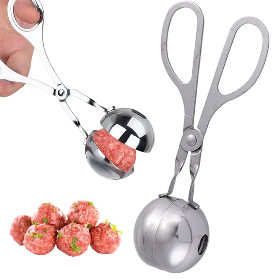 Stainless Steel Meat Baller Tongs, Non-Stick Meatball Scoop Maker,,1PC (S)