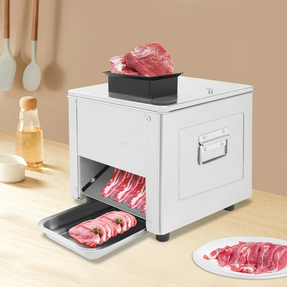 Stainless Steel Meat Cutter Machine 15mm, 110V 850W Electric Meat Slicer Shredded Cutting Machine 310r/min, for Home Kitchen, Restaurant, Supermarket (15mm/0.59in)