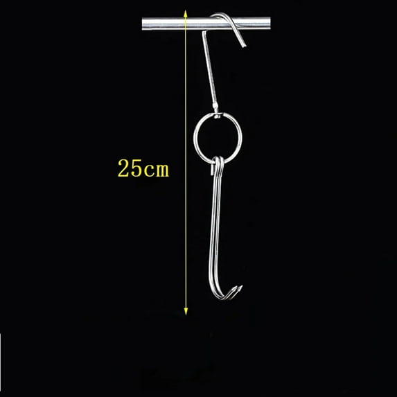 Stainless Steel Meat Double Hook for Poultry Roast Duck Bacon Sausage Hams Hanging Hook Grill Hanger for Drying Cooking BBQ