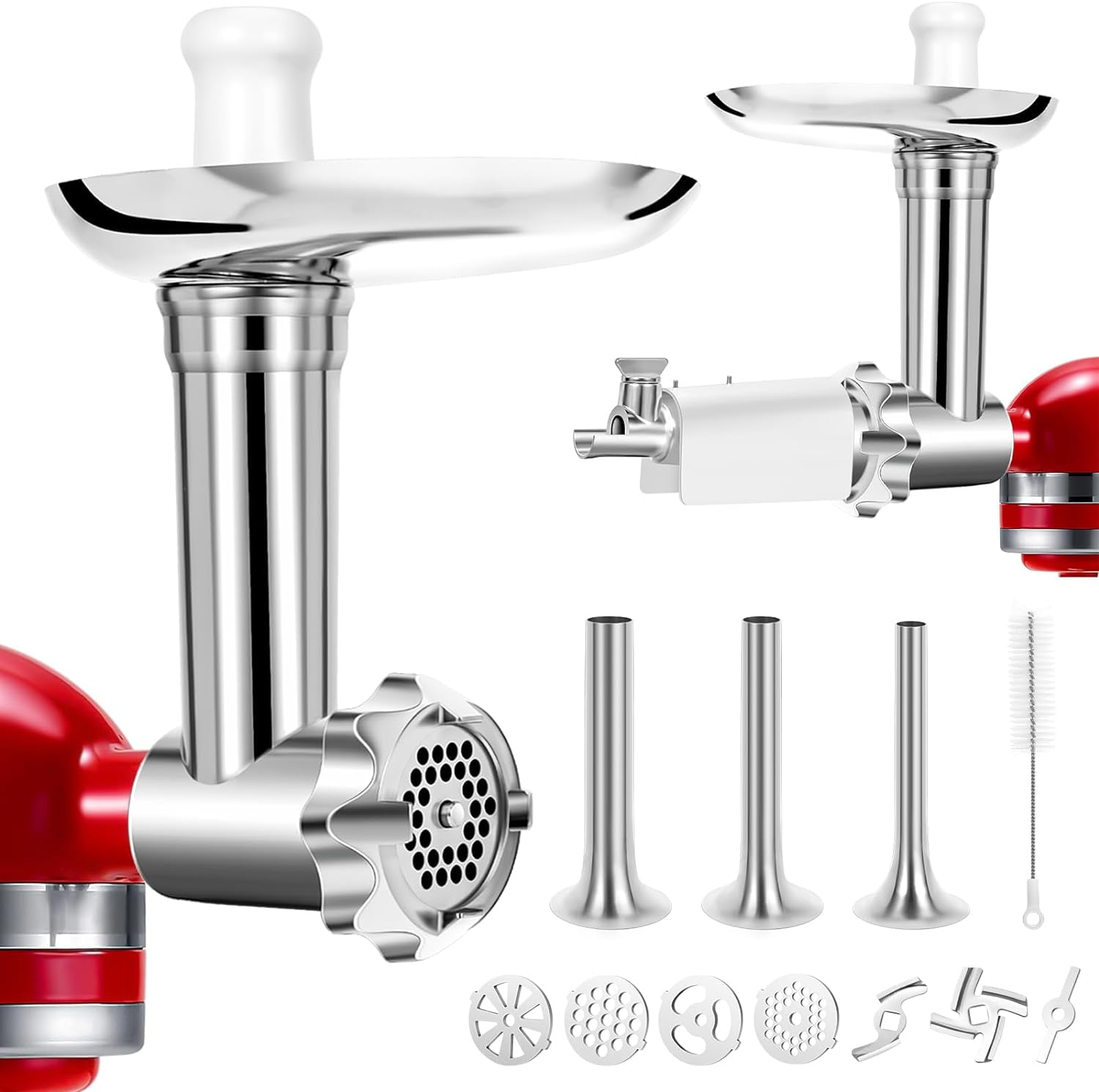 Stainless Steel Meat Grinder Attachments compatible with KitchenAid Stand Mixers, Electric