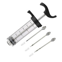 Stainless Steel Meat Injector for Barbecue Grilling Cooking Marinade Seasoning Flavor Injection Turkey Baking Tool Accessories Black