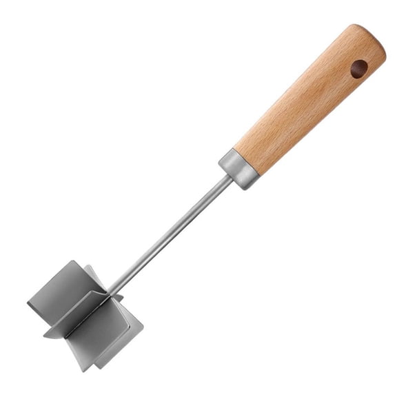 Stainless Steel Meat Pounder with Wood Handle Multi-Function Kitchen Tool for Chopping and Tenderizing