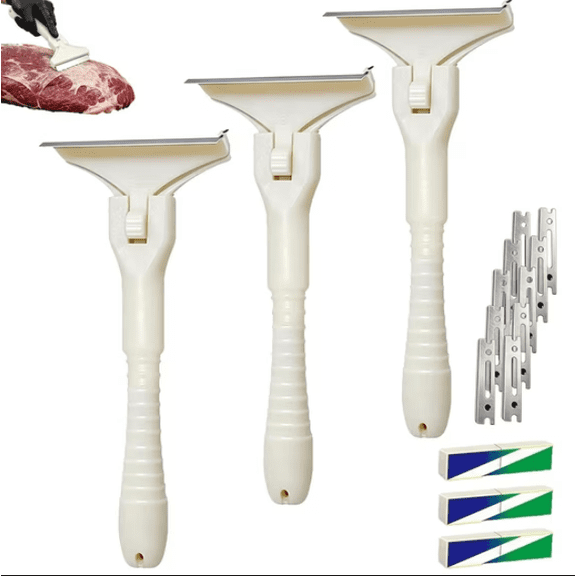 Stainless Steel Meat Scraper - T-Shaped Meat Scraper 5cmHandheld Fat Trimmer for Beef and Pork, Easy Fat & Fascia Removal Tool for Beef & Pork