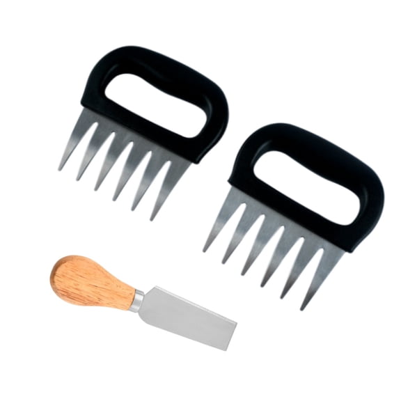 Stainless Steel Meat Shredder Set With Cheese Spreader Knife For BBQ Lovers