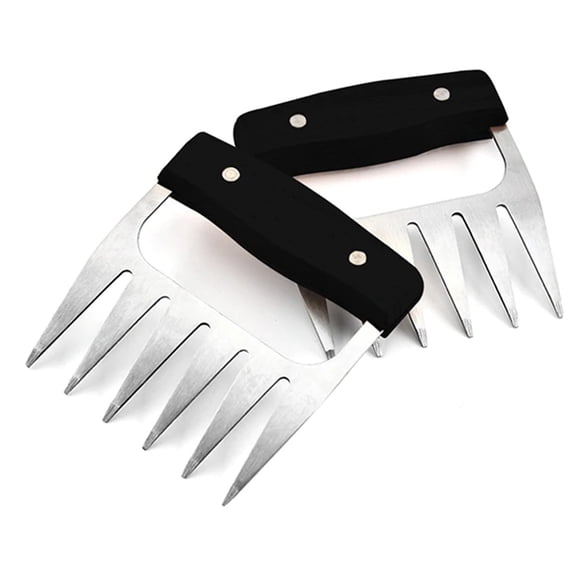 Stainless Steel Meat-Shredding Claws With Wooden Handle