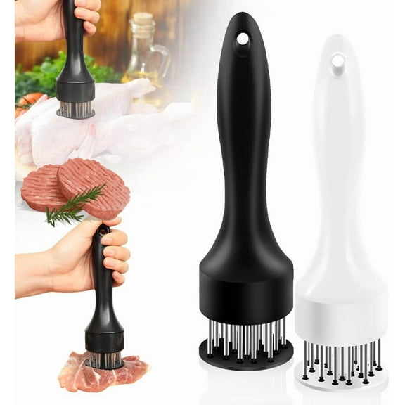 Stainless Steel Meat Tenderizer, 2025 New Kitchen Gadgets, Meat Tenderizer with 21 Stainless Steel Ultra Sharp Needle Blades, Meat Tenderizer Tool for Chicken Steak Beef BBQ (2 Pcs)