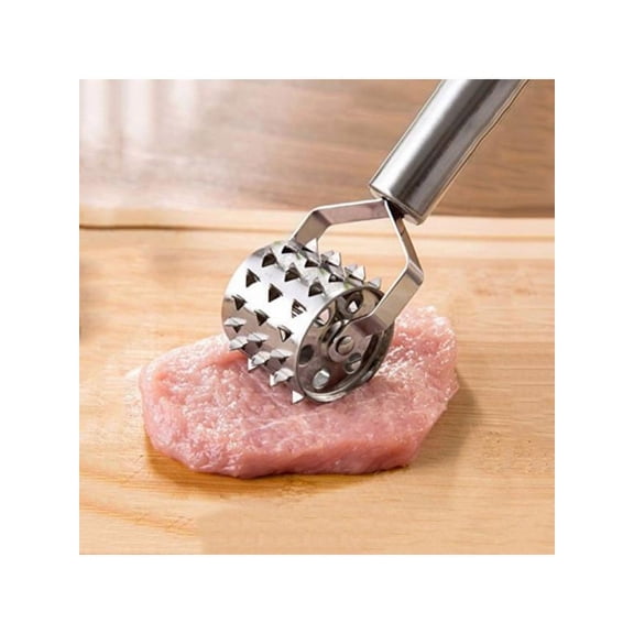 Stainless Steel Meat Tenderizer Roller Pork Beef Steak Rolling Hammer Mallet Kitchen Tool