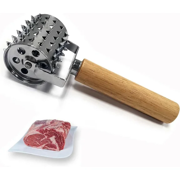 Stainless Steel Meat Tenderizer, Rolling Seasoning Meat Tenderizer, Schnitzel Tenderizer Steaker, Kitchen Tenderizer, For Steak, Chicken, Fish, Pork