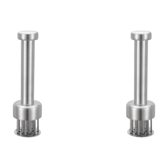 Stainless Steel Meat Tenderizer Tool - 21 Needles with Retractable Guard, 304 Steel & Spring, Dishwasher Safe, Perfect for Beef, Turkey & Chicken, Flavor-Enhancing, 16