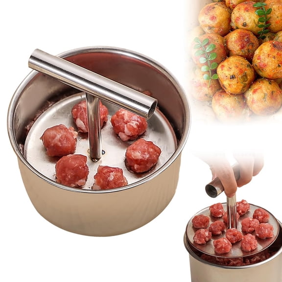 Stainless Steel Meatball Maker, 6 /12-Hole Ball Manual Meatball Maker Tool
