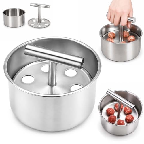Stainless Steel Meatball Maker, 6/12 Holes Meatball Making Tool, Meatball Press Mold for Homemade Meatballs