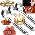 thumbnail image 1 of Stainless Steel Meatball Maker, Meatball Maker Spoon – Make Perfect Meatballs Without Messy Hands, Spoon - 3pcs, 1 of 9