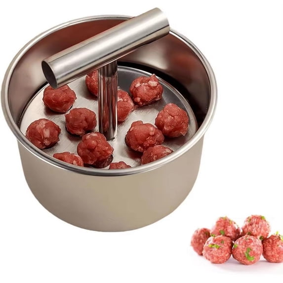 Stainless Steel Meatball Maker Set, Manual Press Tool with Spoon for Home Kitchen, Meal Prep & Appetizers