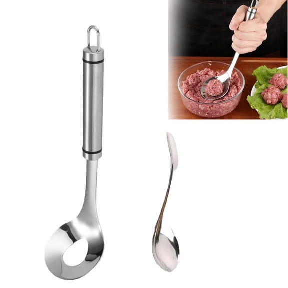 Stainless Steel Meatball Maker Spoon Shaper Scoop With Clean Release For Homemade Cooking Kitchen Prep