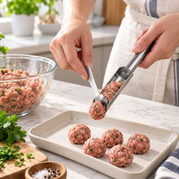 Stainless Steel Meatball Maker Tool, Meatball Forming Mold,304 Stainless Steel | Easy Release | Dishwasher Safe,Kitchen Meatball Making Tool for Cooking and Baking