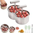 thumbnail image 1 of Stainless Steel Meatball Maker Tool, Meatball Press, Manual Push Press Meat Tenderiser Making Mould, Easy Release Meatball Mold Press, Kitchen Gadget for Uniform Meatball Shaping(12 holes*2), 1 of 8
