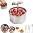 thumbnail image 1 of Stainless Steel Meatball Maker Tool, Meatball Press, Manual Push Press Meat Tenderiser Making Mould, Easy Release Meatball Mold Press, Kitchen Gadget for Uniform Meatball Shaping(12 holes), 1 of 8