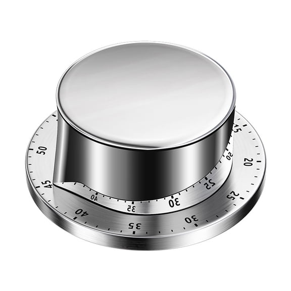 Stainless Steel Mechanical Kitchen Timer - Magnetic Countdown Clock with Loud Alarm