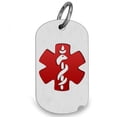 thumbnail image 1 of Stainless Steel Medical Dog Tag W/ Red Enamel - 1 Inch Wide X 1 1/2 Inches Tall, 1 of 2