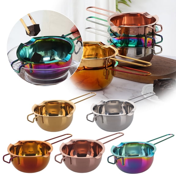 Stainless Steel Melting Pot with Handle, Rose Gold – For Chocolate, Candy, Candle & Soap Making