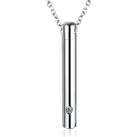 Stainless Steel Memorial Keepsake Pendant Chain Necklace for Ashes Holder