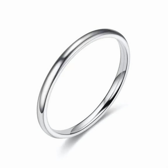 Stainless Steel Men Women Wedding Ring Band Silver Gold 2Mm R19