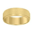 thumbnail image 1 of Stainless Steel Men's Comfort Fit Stone Finish Inlay Gold 8mm Wedding Band | Size 11, 1 of 1