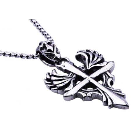 Stainless Steel Men's Cross Pendant.
