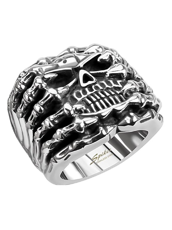 Stainless Steel Men's Skull Ring - Bold Biker Jewelry