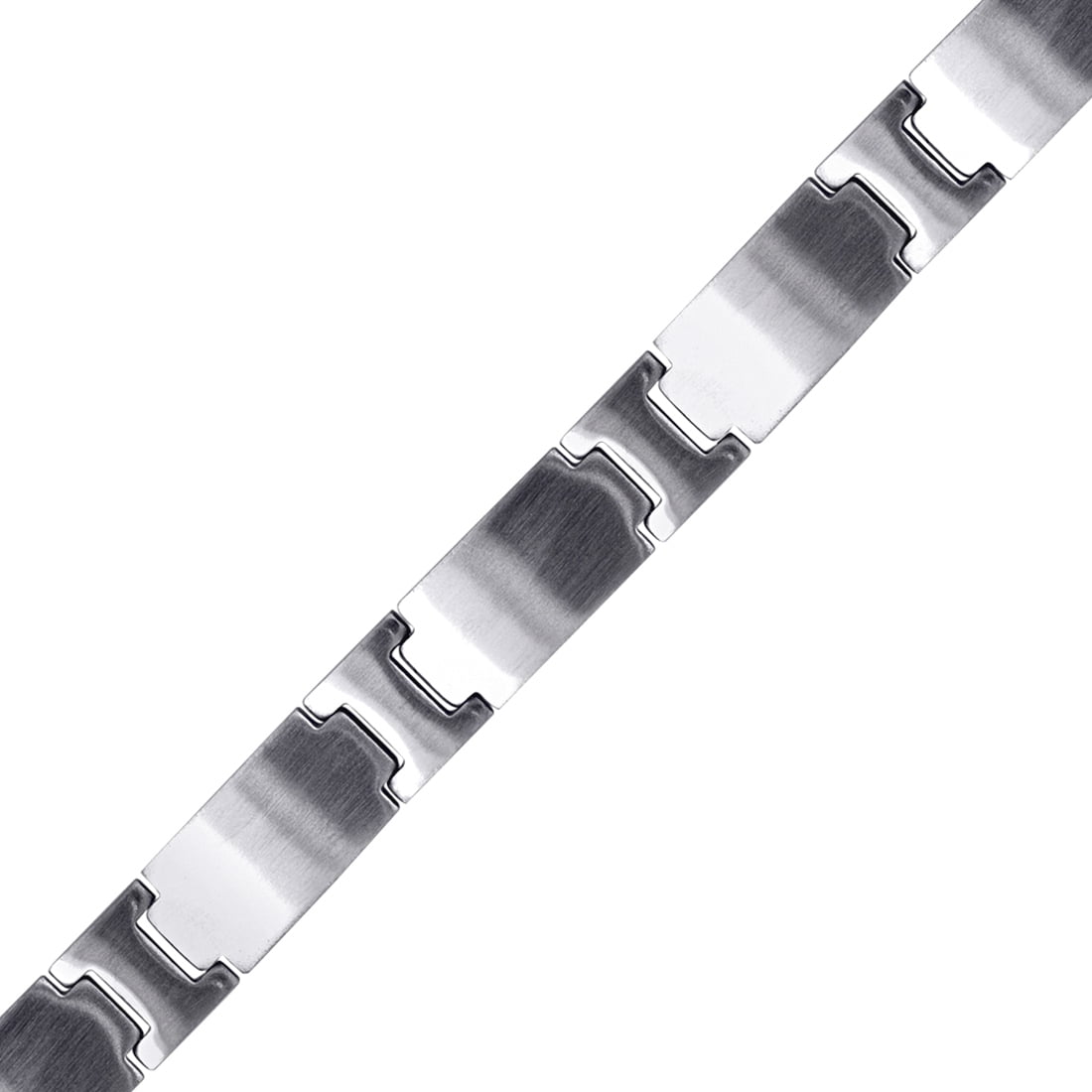 Stainless Steel Mens 12mm Matte Finish Bracelet-9inch Link Bracelet for Men