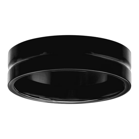 Stainless Steel Mens Black Center Grooved Comfort-fit Fashion Band Ring Size 14 Wedding Band for Men