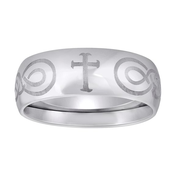 Stainless Steel Mens Celtic Cross Polished Dome Size-13 Comfort-Fit Fashion Bridal Anniversary Wedding Engagement Band Ring