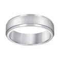 thumbnail image 1 of Stainless Steel Mens Center Brushed Step Edges Comfort-fit Fashion Band Ring Size 8 Wedding Band for Men, 1 of 2