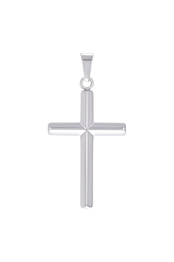 Stainless Steel Mens Cross Religious Charm Pendant Necklace for Men