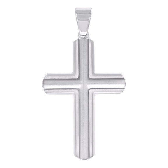 Stainless Steel Mens Cross Religious Charm Pendant