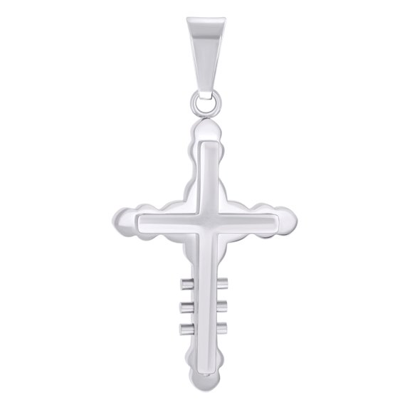 Stainless Steel Mens Cross Religious Charm Pendant